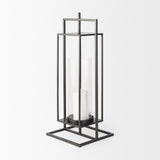 Albus I Large Black Metal Rectangular Table Candle Holder by Mercana at Eve Furniture