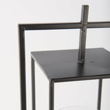 Albus I Large Black Metal Rectangular Table Candle Holder by Mercana at Eve Furniture