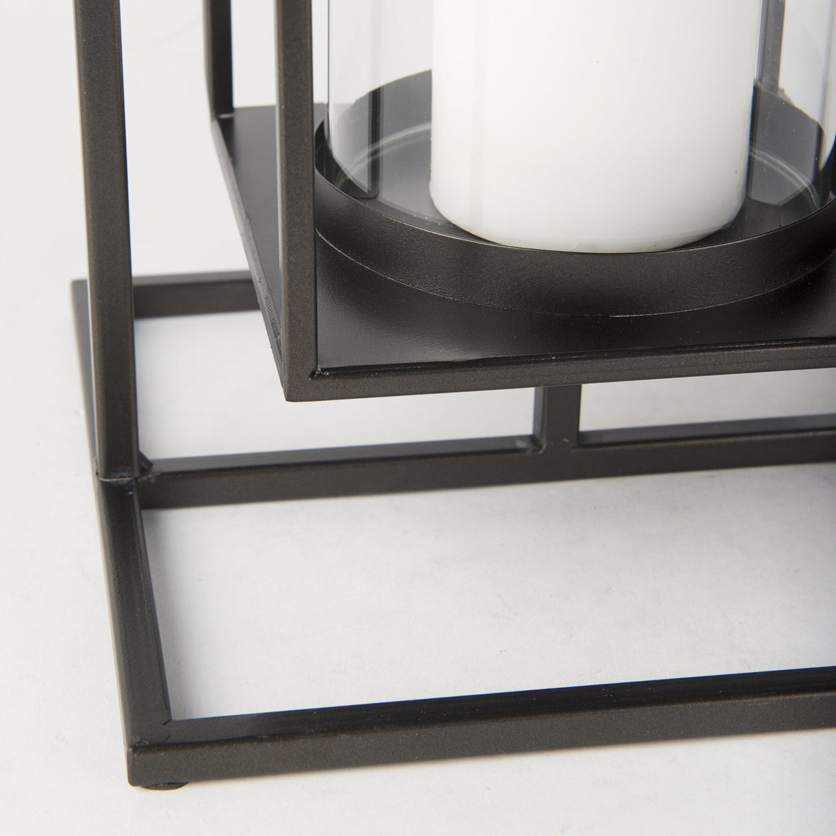 Albus I Large Black Metal Rectangular Table Candle Holder by Mercana at Eve Furniture