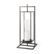 Albus I Large Black Metal Rectangular Table Candle Holder by Mercana at Eve Furniture