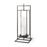 Albus I Large Black Metal Rectangular Table Candle Holder by Mercana at Eve Furniture