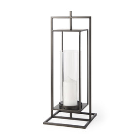 Albus I Large Black Metal Rectangular Table Candle Holder by Mercana at Eve Furniture