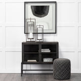 Albus II Small Black Metal Rectangular Table Candle Holder by Mercana at Eve Furniture