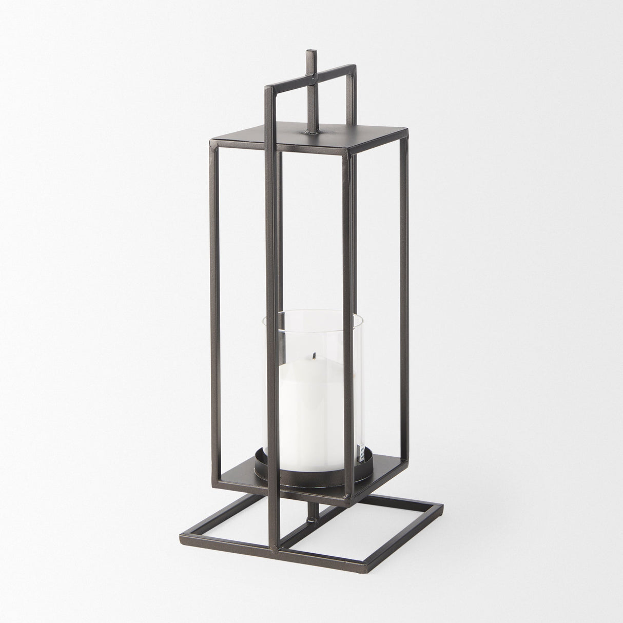 Albus II Small Black Metal Rectangular Table Candle Holder by Mercana at Eve Furniture