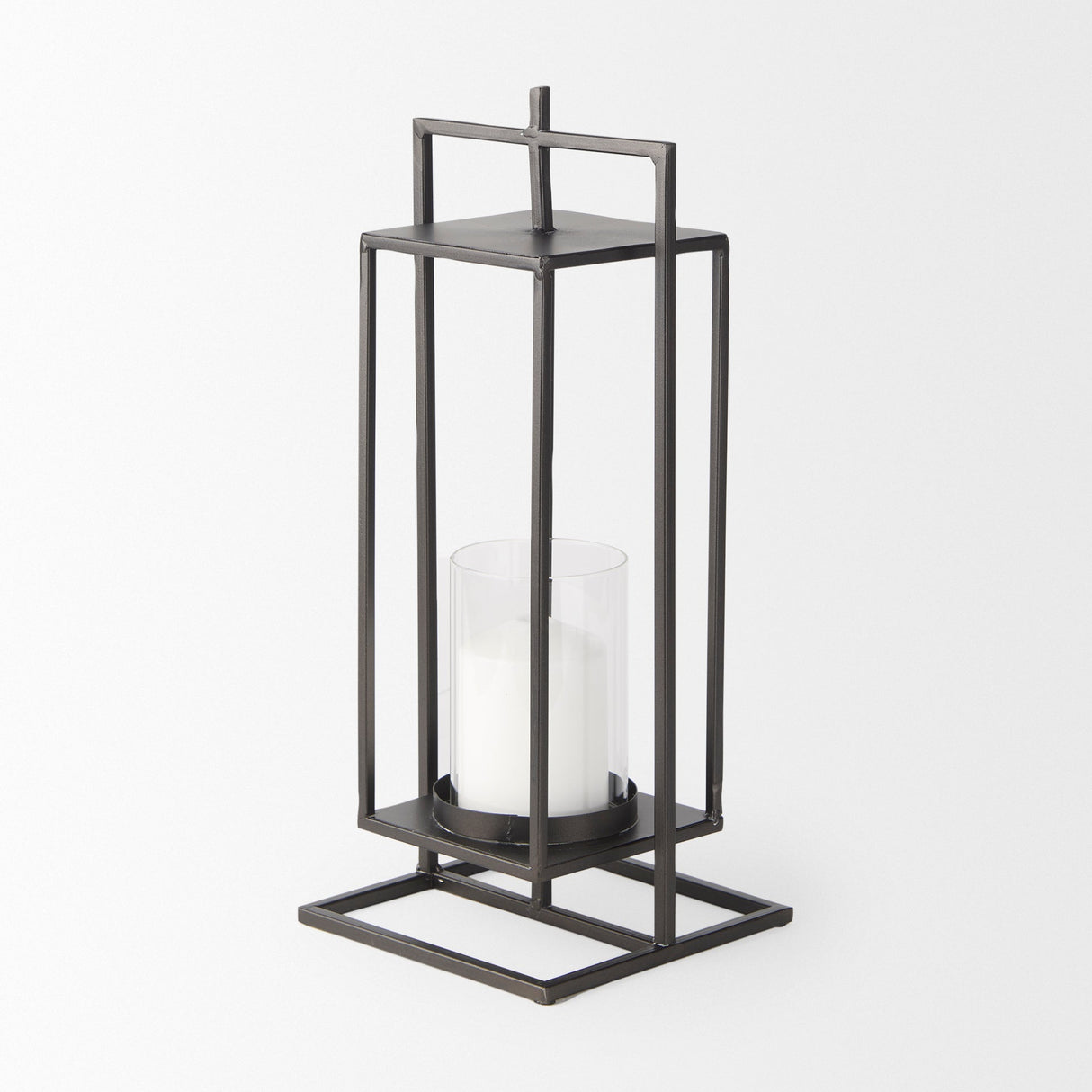 Albus II Small Black Metal Rectangular Table Candle Holder by Mercana at Eve Furniture