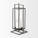 Albus II Small Black Metal Rectangular Table Candle Holder by Mercana at Eve Furniture