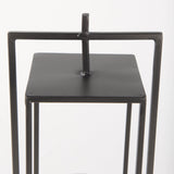 Albus II Small Black Metal Rectangular Table Candle Holder by Mercana at Eve Furniture