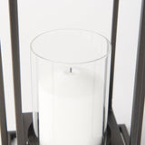 Albus II Small Black Metal Rectangular Table Candle Holder by Mercana at Eve Furniture