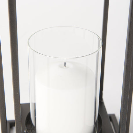 Albus II Small Black Metal Rectangular Table Candle Holder by Mercana at Eve Furniture