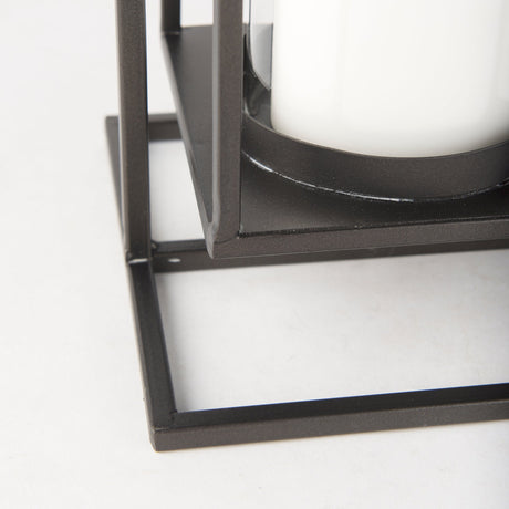 Albus II Small Black Metal Rectangular Table Candle Holder by Mercana at Eve Furniture