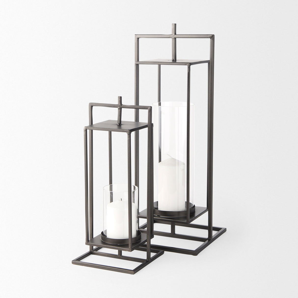 Albus II Small Black Metal Rectangular Table Candle Holder by Mercana at Eve Furniture