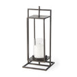 Albus II Small Black Metal Rectangular Table Candle Holder by Mercana at Eve Furniture