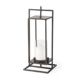 Albus II Small Black Metal Rectangular Table Candle Holder by Mercana at Eve Furniture