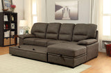 Alcester Ash Brown Sectional Sleeper by Furniture of America at Eve Furniture