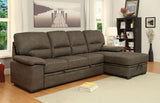 Alcester Ash Brown Sectional Sleeper by Furniture of America at Eve Furniture