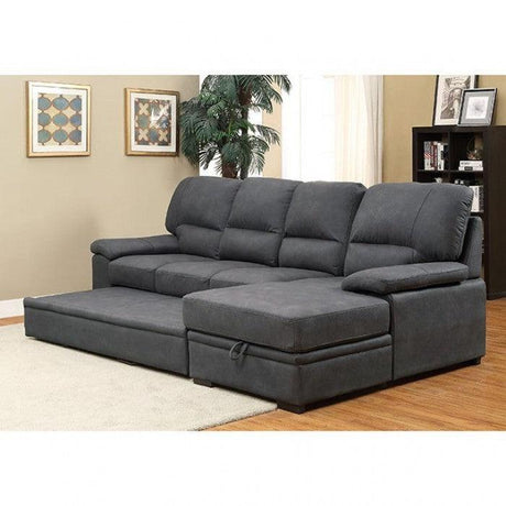 Alcester Graphite Sectional Sleeper by Furniture of America at Eve Furniture