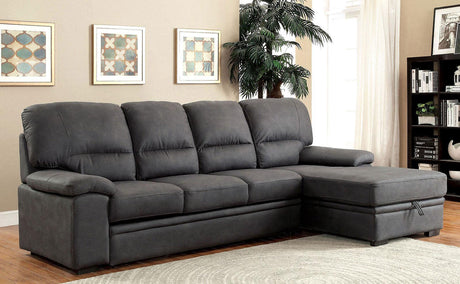 Alcester Graphite Sectional Sleeper by Furniture of America at Eve Furniture