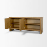 Alcott Brown Wood 4 Door Closed Sideboard by Mercana at Eve Furniture