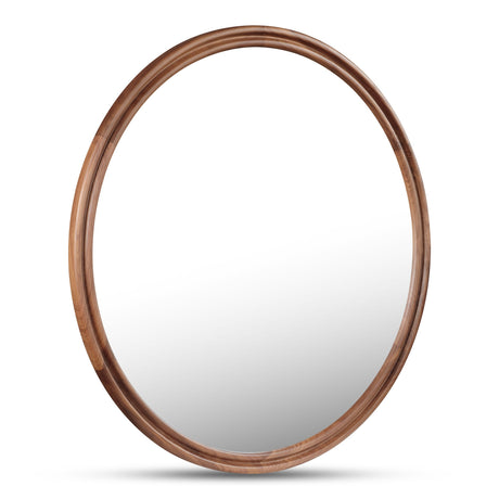 Alcott Walnut Large Round Mirror by MOES at Eve Furniture