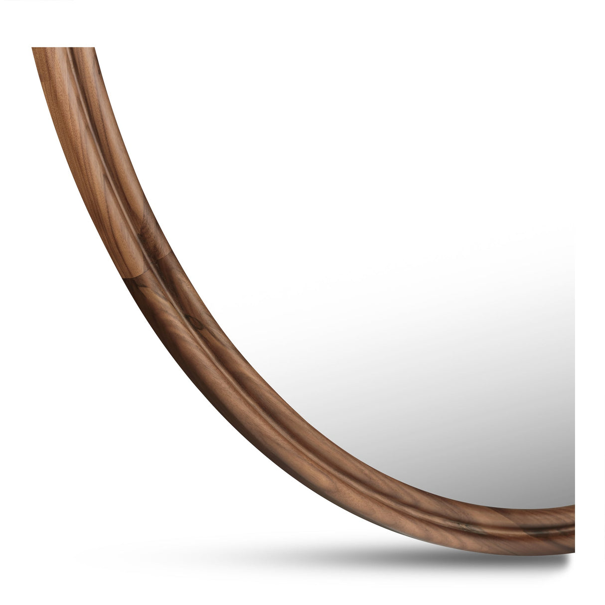 Alcott Walnut Large Round Mirror by MOES at Eve Furniture