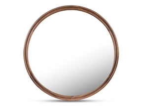 Alcott Walnut Large Round Mirror by MOES at Eve Furniture