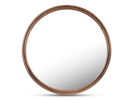 Alcott Walnut Large Round Mirror by MOES at Eve Furniture