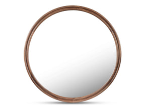 Alcott Walnut Large Round Mirror by Moe's Home at Eve Furniture