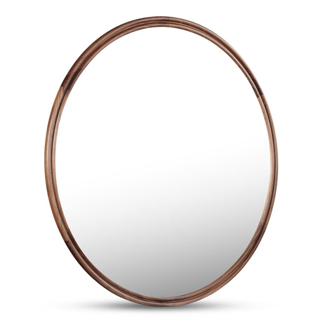 Alcott Walnut Small Round Mirror by MOES at Eve Furniture