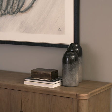 Alden Medium Brown Wood 4-Door Closed Sideboard by Mercana at Eve Furniture
