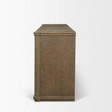 Alden Medium Brown Wood 4-Door Closed Sideboard by Mercana at Eve Furniture