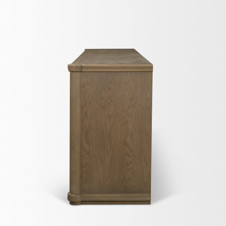Alden Medium Brown Wood 4-Door Closed Sideboard by Mercana at Eve Furniture