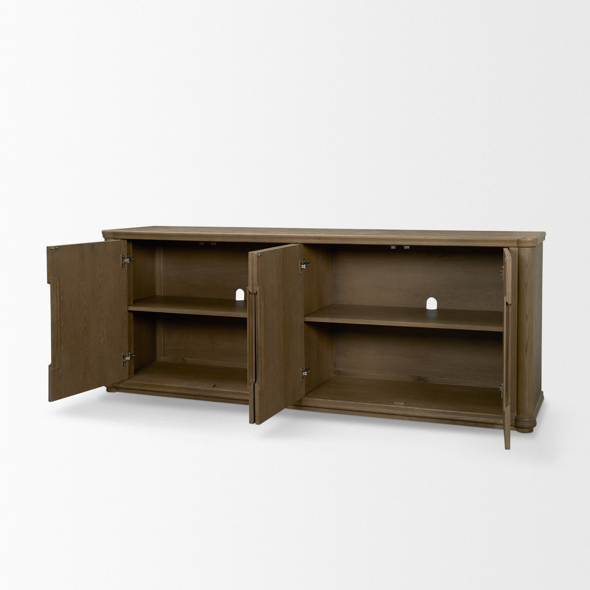Alden Medium Brown Wood 4-Door Closed Sideboard by Mercana at Eve Furniture