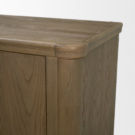 Alden Medium Brown Wood 4-Door Closed Sideboard by Mercana at Eve Furniture
