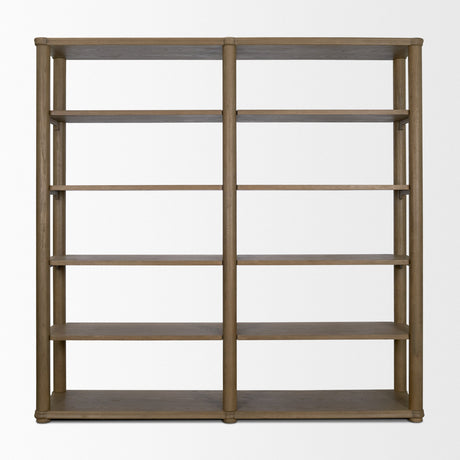 Alden Medium Brown Wood Open Shelving Unit by Mercana at Eve Furniture