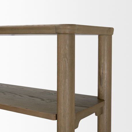 Alden Medium Brown Wood Open Shelving Unit by Mercana at Eve Furniture