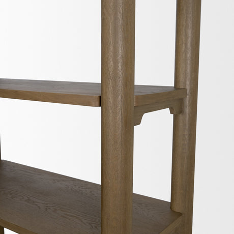 Alden Medium Brown Wood Open Shelving Unit by Mercana at Eve Furniture