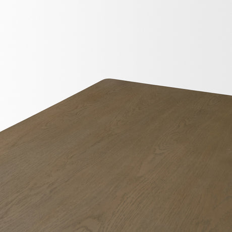 Alden Rectangular Medium Brown Wood Dining Table by Mercana at Eve Furniture