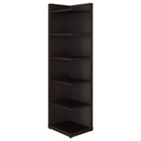 Alder Cappuccino 71-inch 6-shelf Corner Bookcase by Coaster at Eve Furniture