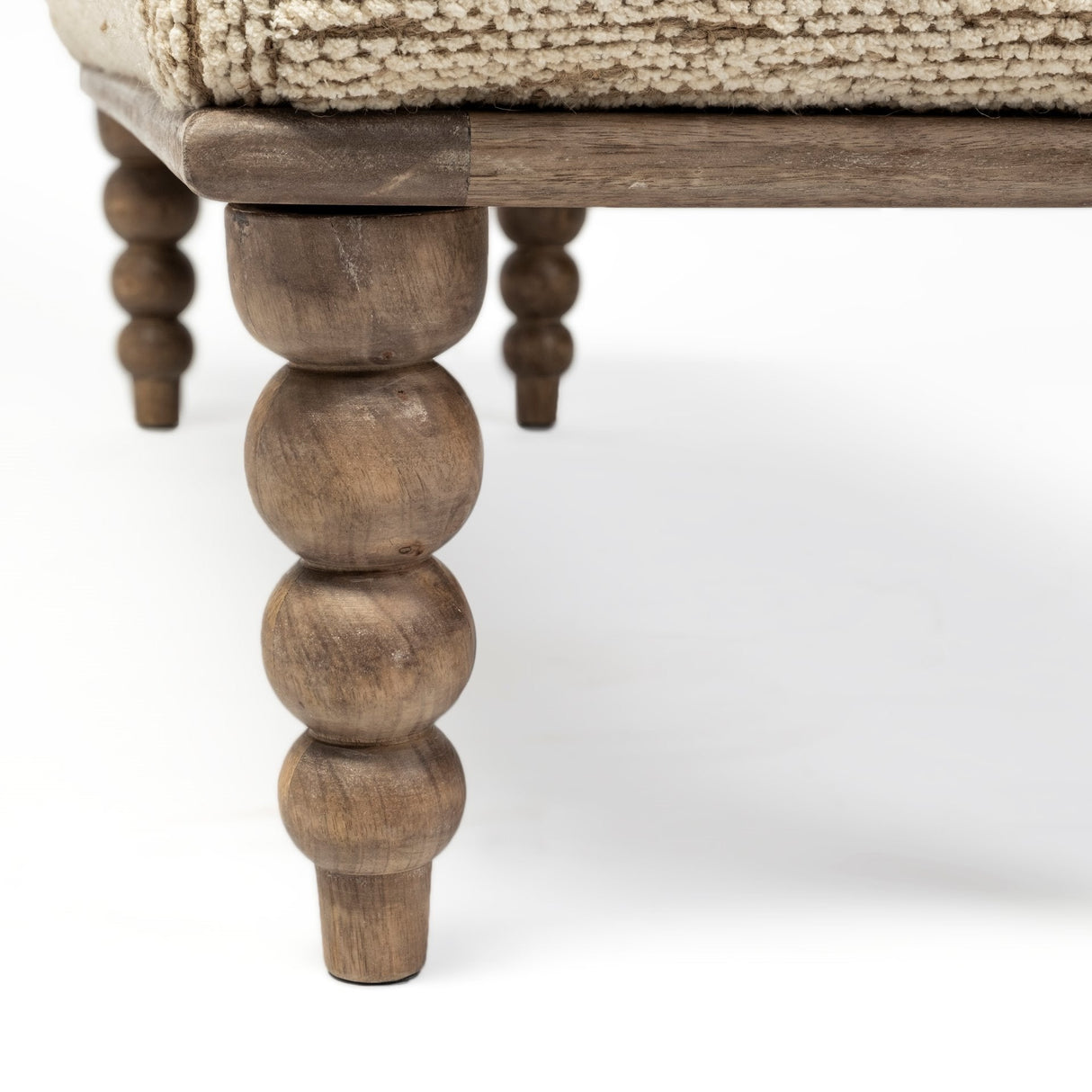 Alder II 55L x 16W Cream Upholstered Seat Wooden Base Accent Bench by Mercana at Eve Furniture