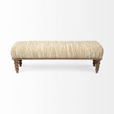 Alder II Cream Upholstered Seat Wooden Base Accent Bench by Mercana at Eve Furniture