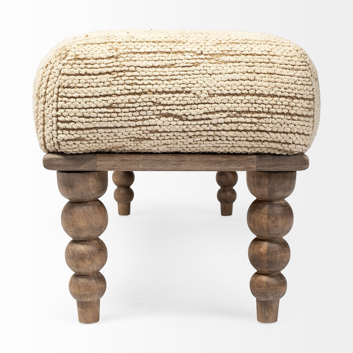 Alder II Cream Upholstered Seat Wooden Base Accent Bench by Mercana at Eve Furniture