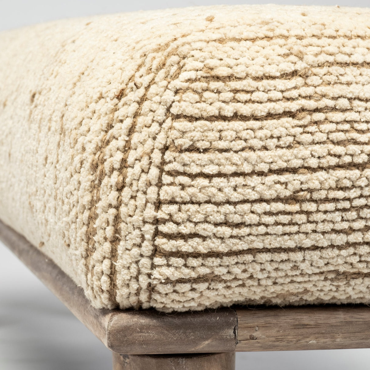 Alder II Cream Upholstered Seat Wooden Base Accent Bench by Mercana at Eve Furniture