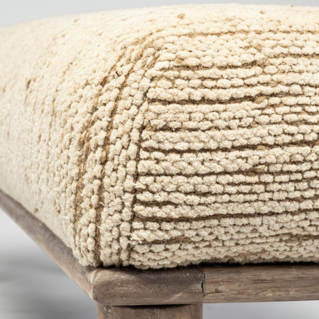 Alder II Cream Upholstered Seat Wooden Base Accent Bench by Mercana at Eve Furniture