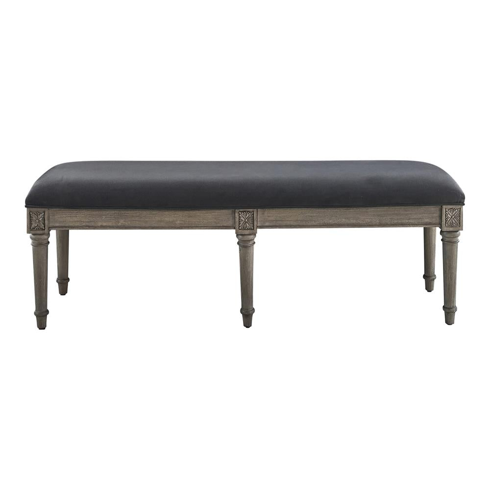 Alderwood French Gray Upholstered Bedroom Bench