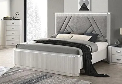 Aldgate Light Gray 4-Piece Queen Bedroom Set by Furniture of America at Eve Furniture