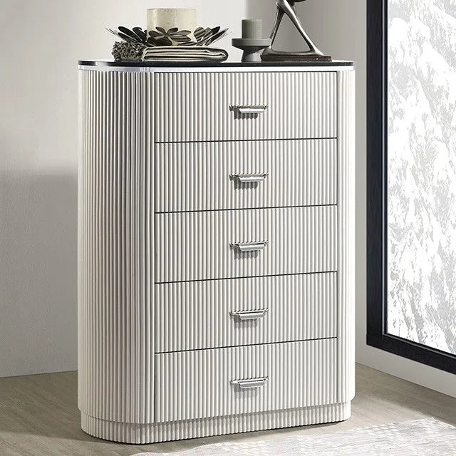Aldgate Light Gray 5-Piece Queen Bedroom Set by Furniture of America at Eve Furniture