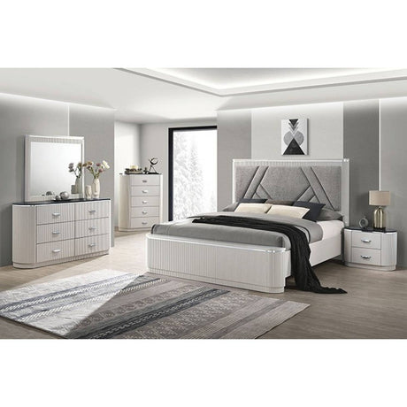 Aldgate Light Gray 5-Piece Queen Bedroom Set by Furniture of America at Eve Furniture