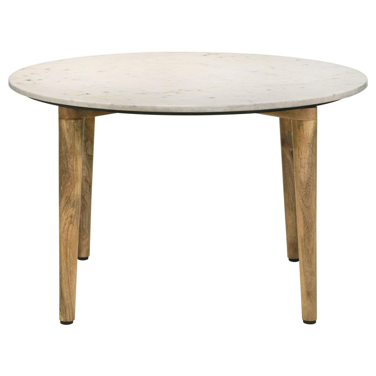 Aldis Round Marble Top Coffee Table White and Natural by Coaster at Eve Furniture