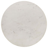 Aldis Round Marble Top End Table White and Natural