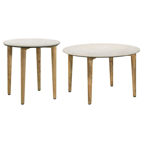 Aldis White and Brown 2-Piece Coffee and End Table Set by Coaster at Eve Furniture